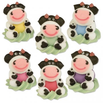 DECORAZIONE ZUCCHERO MUCCHE SEDUTE