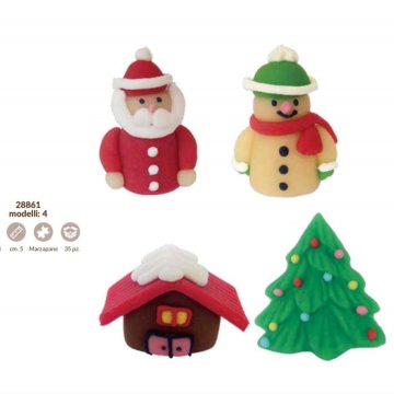 DECORAZIONE NATALE "ASSORTIMENTO IN MARZAPANE" 3D PZ35