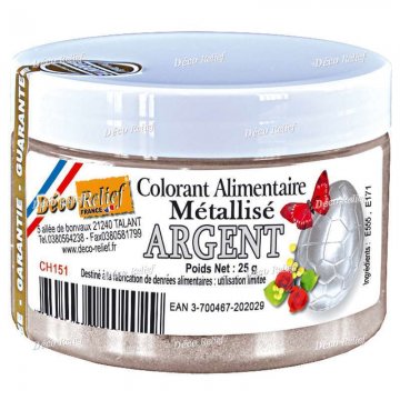 COLORE METALLIZZATO IN POLVERE D'ARGENTO GR 25