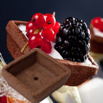 TARTELLETTE FROLLA QUADRATE MIGNON NTL 45X45 CACAO PZ 250